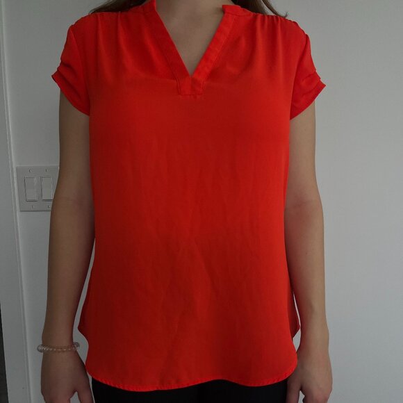Reitmans Women's Orange Short Sleeve Blouse - Size Small - Picture 7 of 7